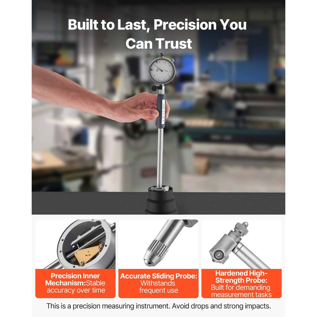 Dial test indicator bore gauge mounted with dial indicator for accurate measurement