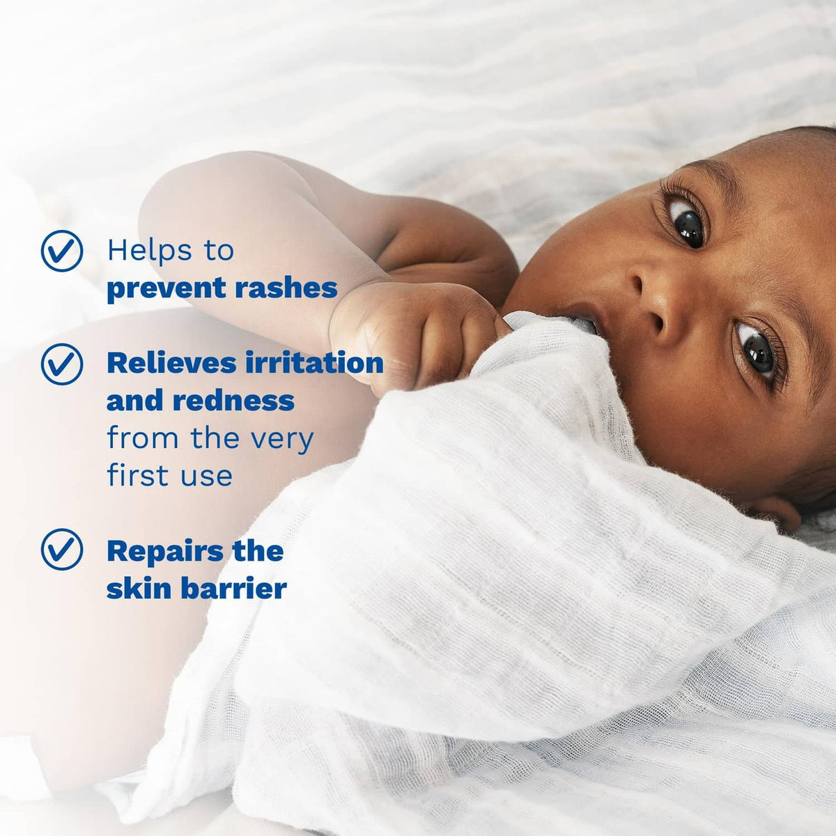 Baby diaper rash cream for soothing irritated skin on a newborn