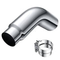 Chrome exhaust elbow tip with clamp, black outlet opening