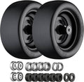 Pair of 13x6.50-6 flat-free lawn mower tires with 3/4-inch bearings and spacers