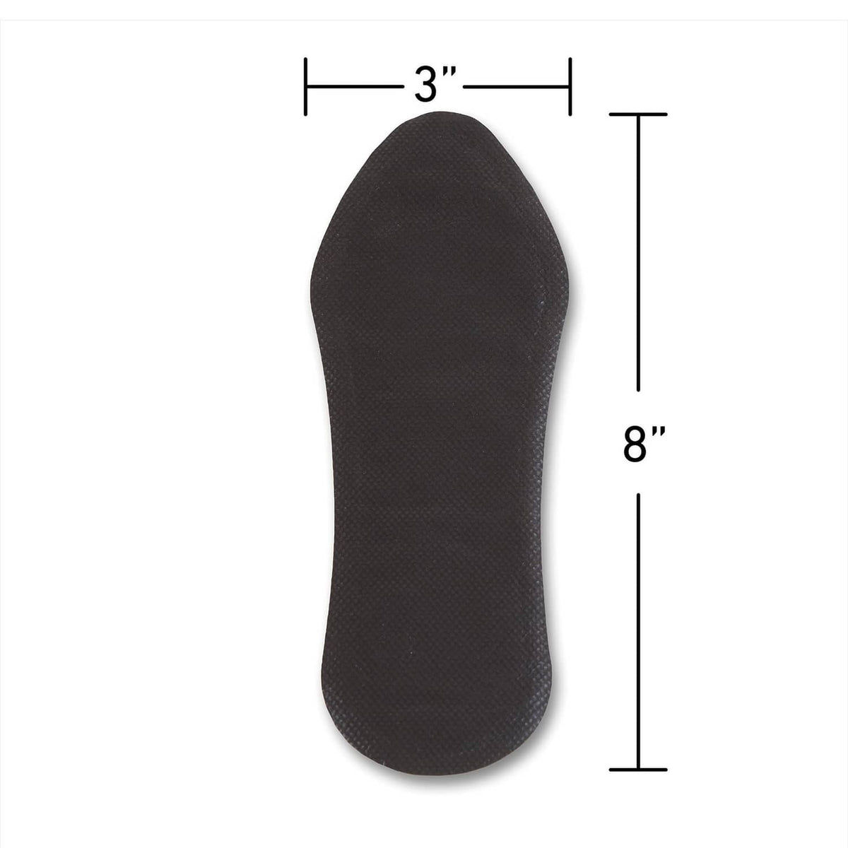 Ultra-thin dark insole foot warmer insert, 3 x 8 inch