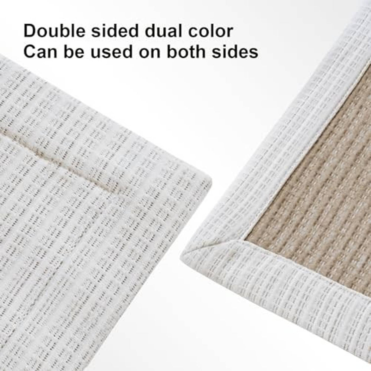 Soft microfiber double-sided blanket showing khaki and white sides, folded corners.