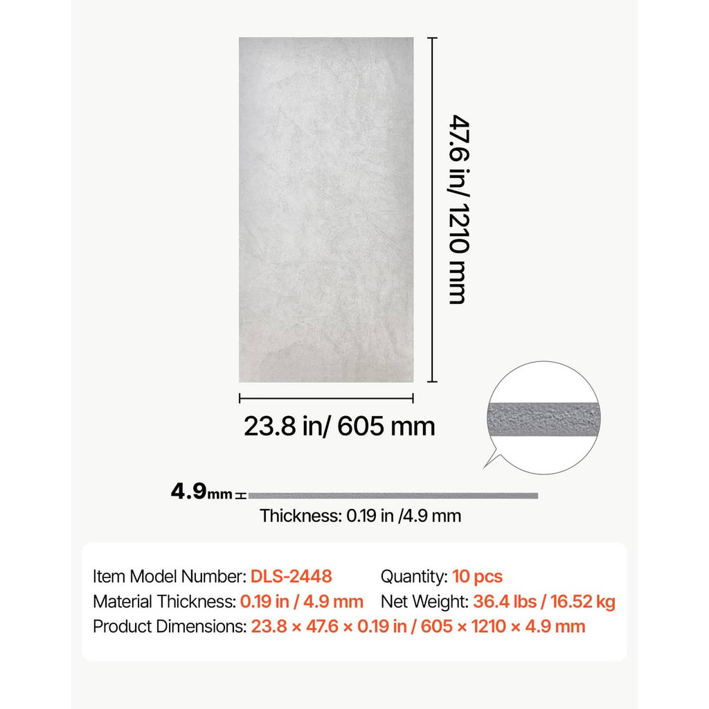 White marble ceiling tile size diagram with thickness detail for drop panels