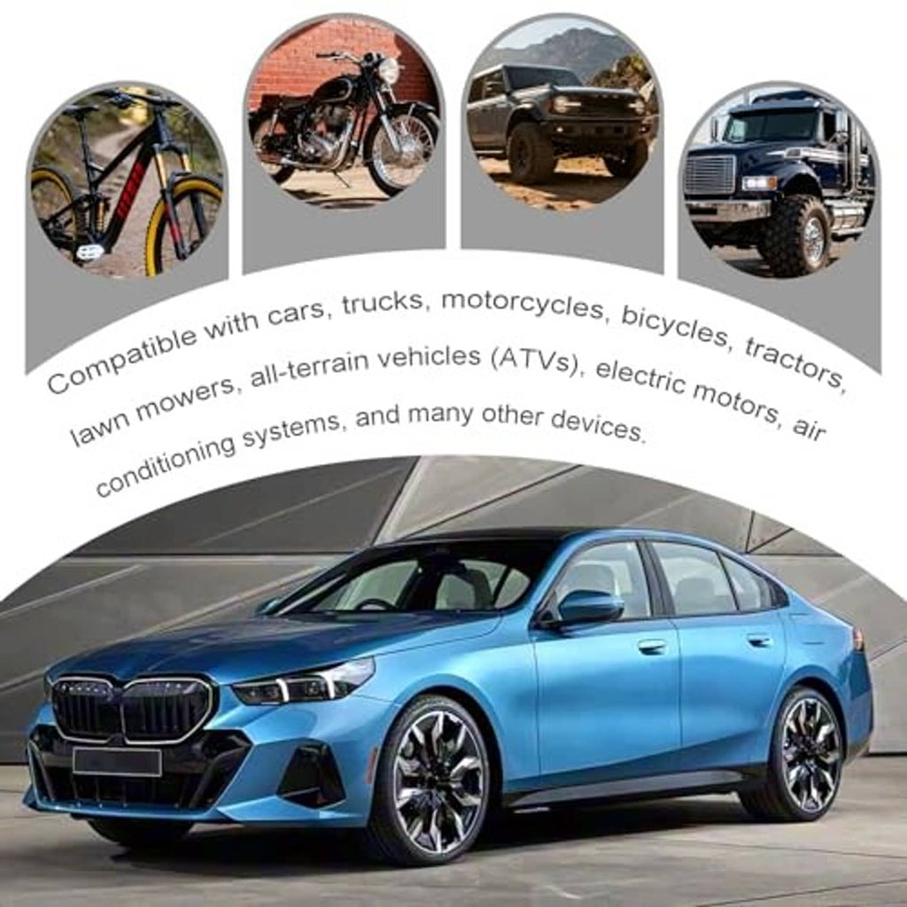 Valve core remover compatibility graphic with car photo and tool accessory icons