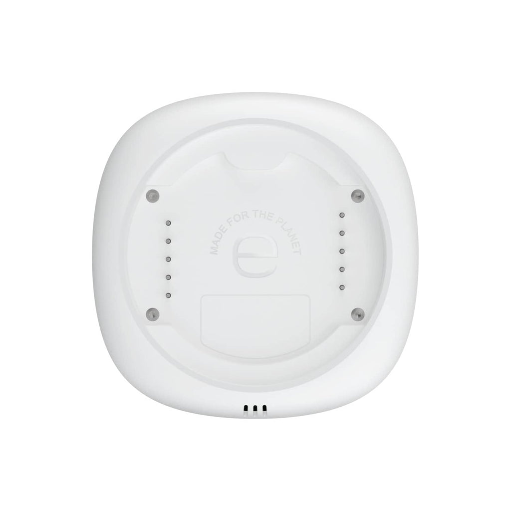 Back view of white smart thermostat base with mounting points