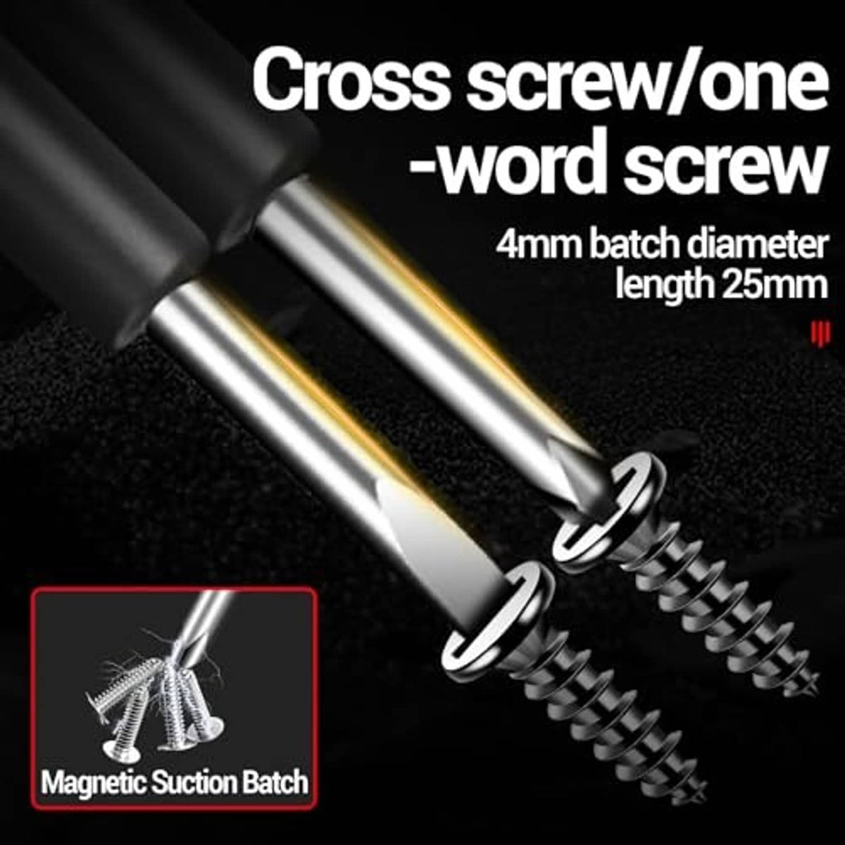 Voltage tester screwdriver with metal tip and spring shaft for screw terminals