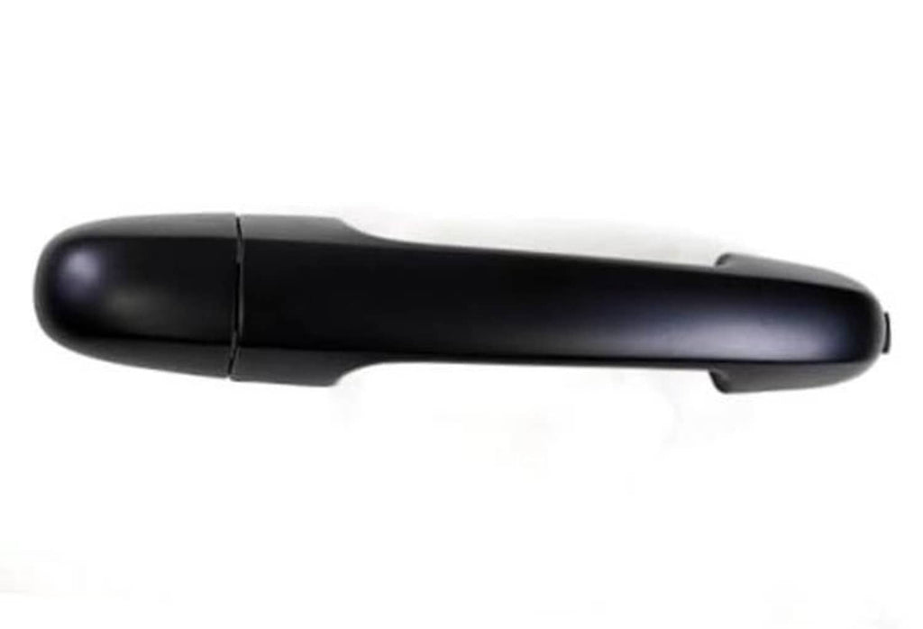 Exterior outside door handle side profile, primed black curved lever and base