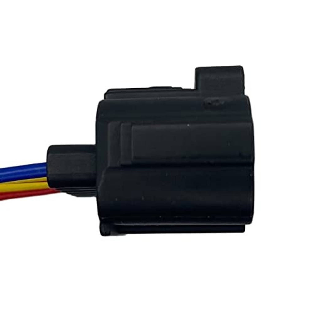 Accelerator pedal position sensor wiring connector, black plug with blue and yellow wires