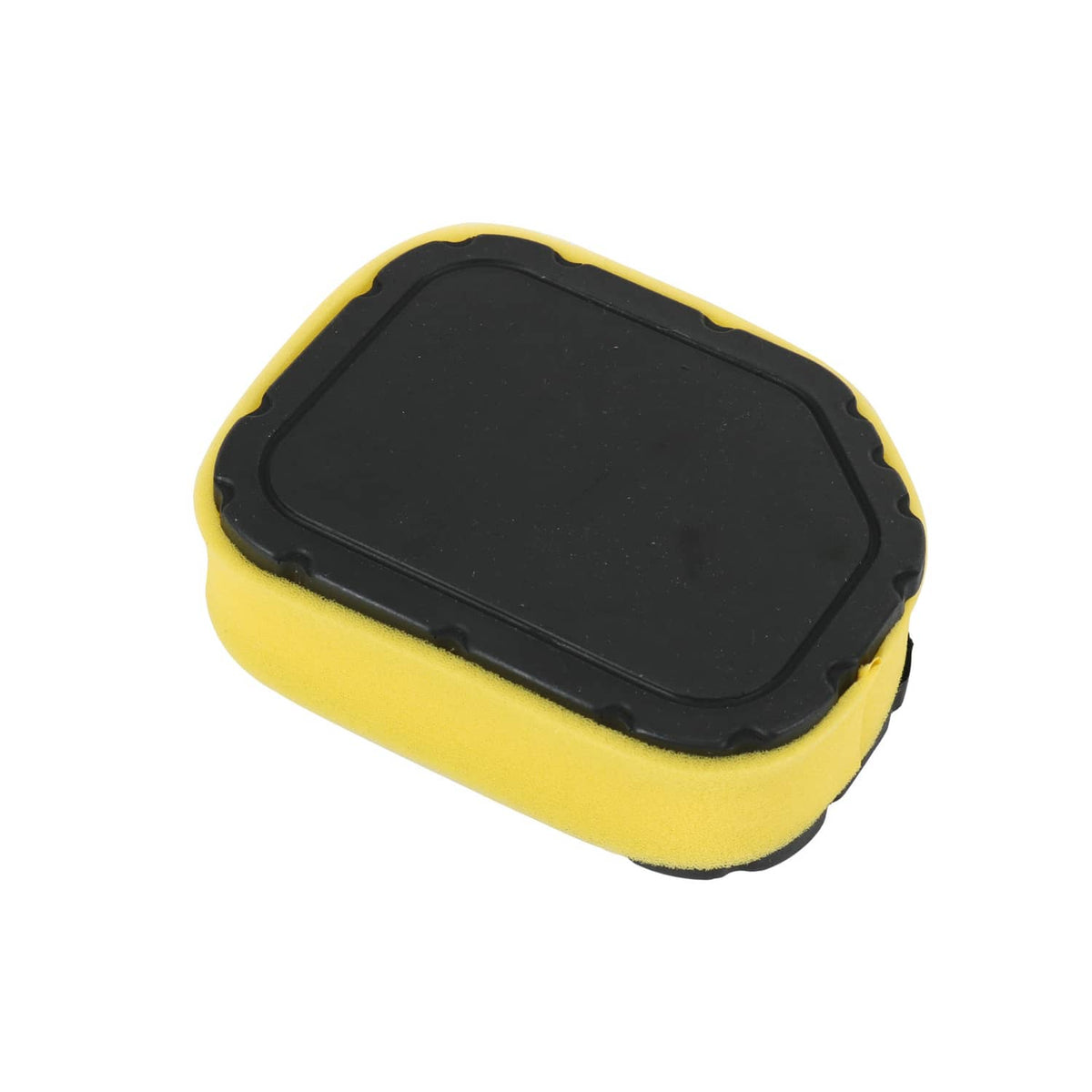 Lawn mower air filter foam element with black cap and yellow sponge body