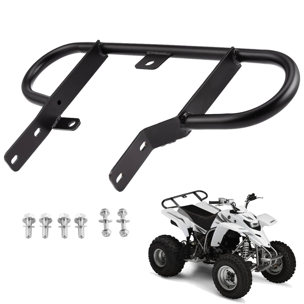 Black rear bumper grab bar with side rails, mounting tabs, and hardware