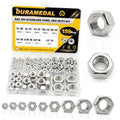 DuramEDAL SAE 304 stainless hex nuts assortment kit, 159-piece set in clear tray