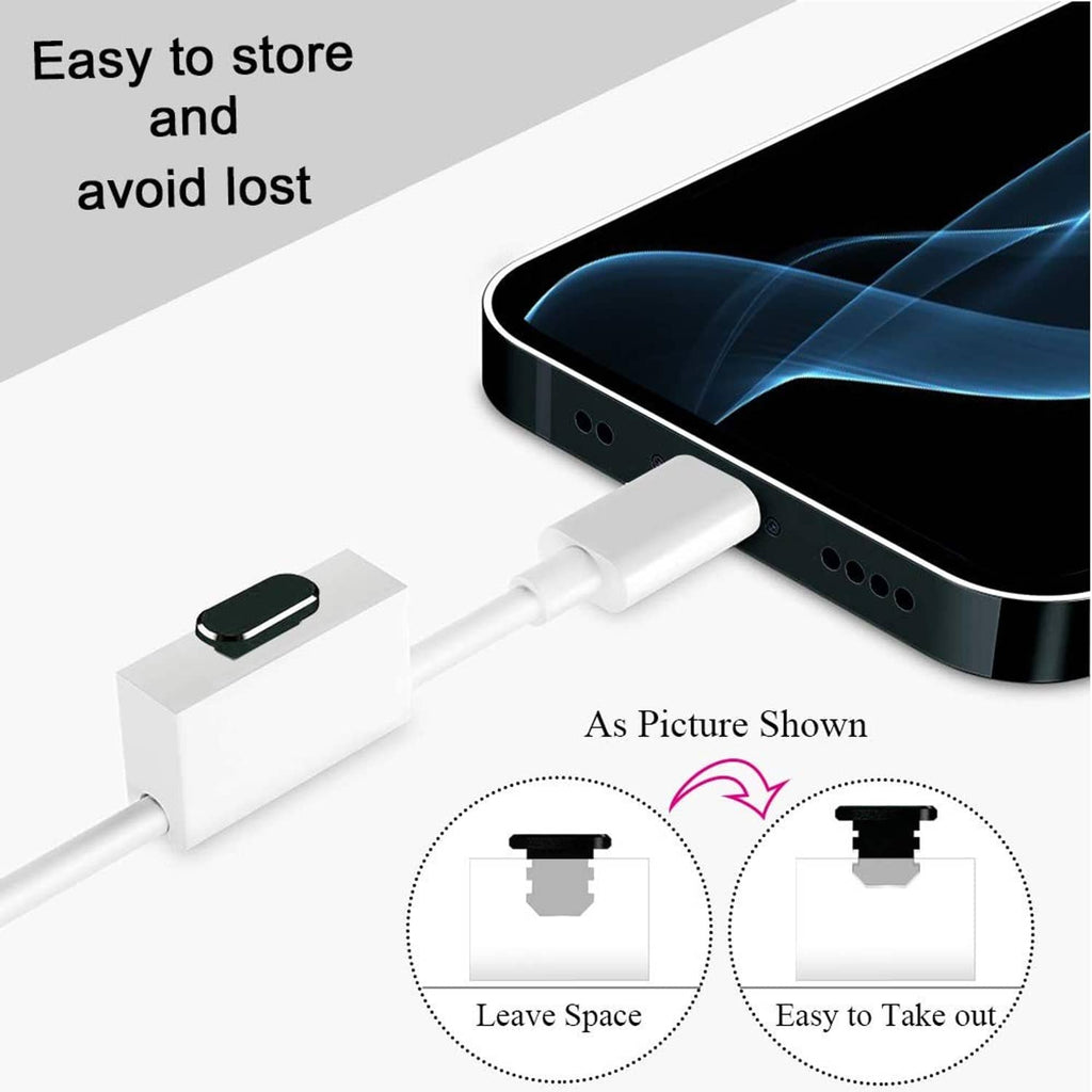 Cable end protector with white cap and cord, compact for easy storage
