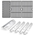 Stainless steel grill grates and heat plate kit with diamond and bar patterns