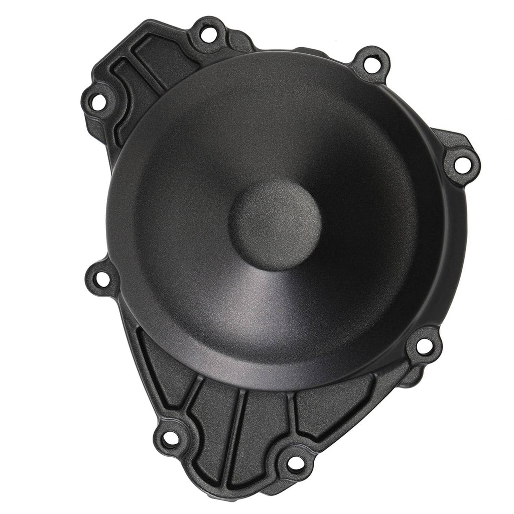 Black stator engine cover with mounting holes
