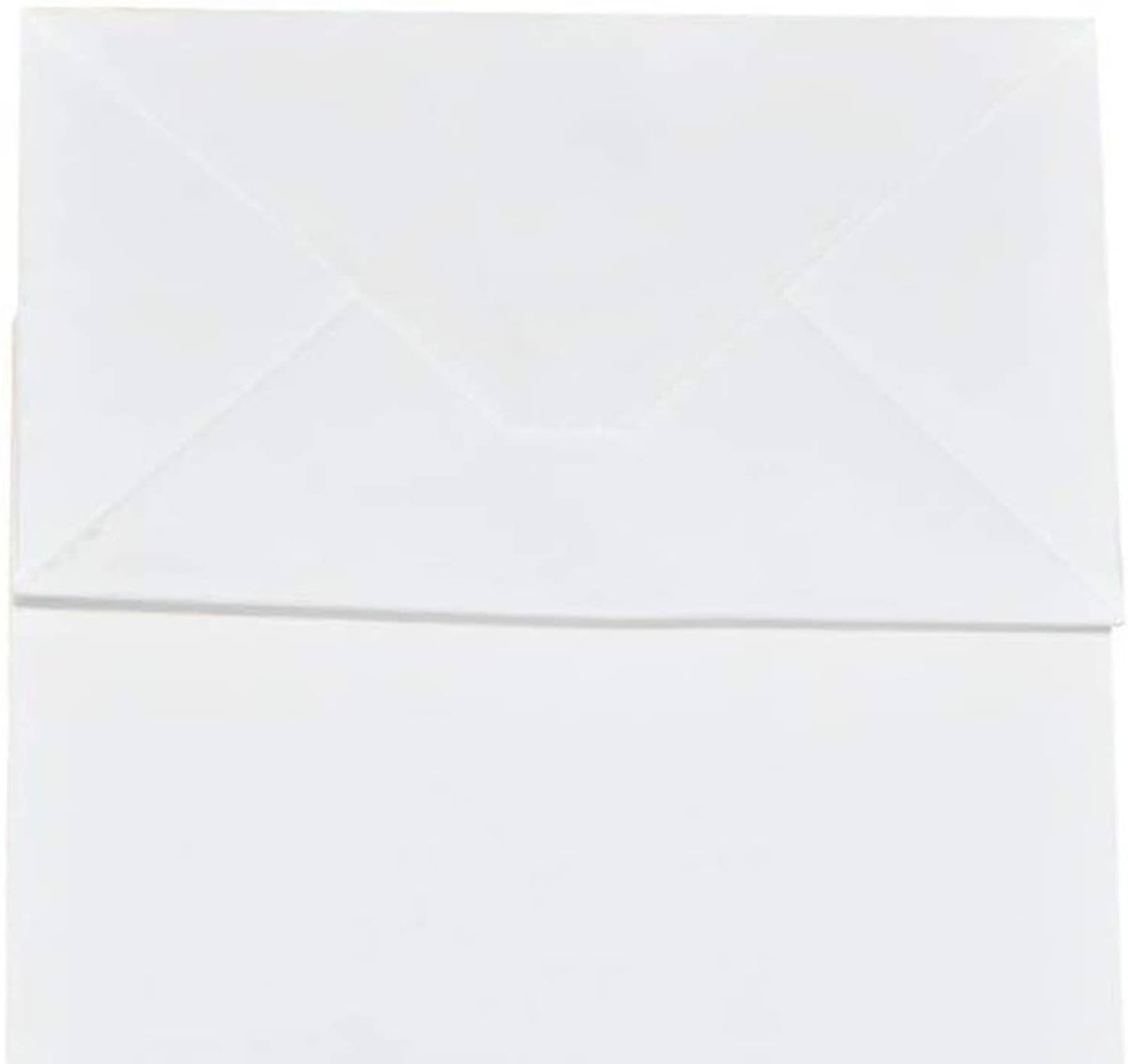 White kraft paper bag front panel with folded top edge