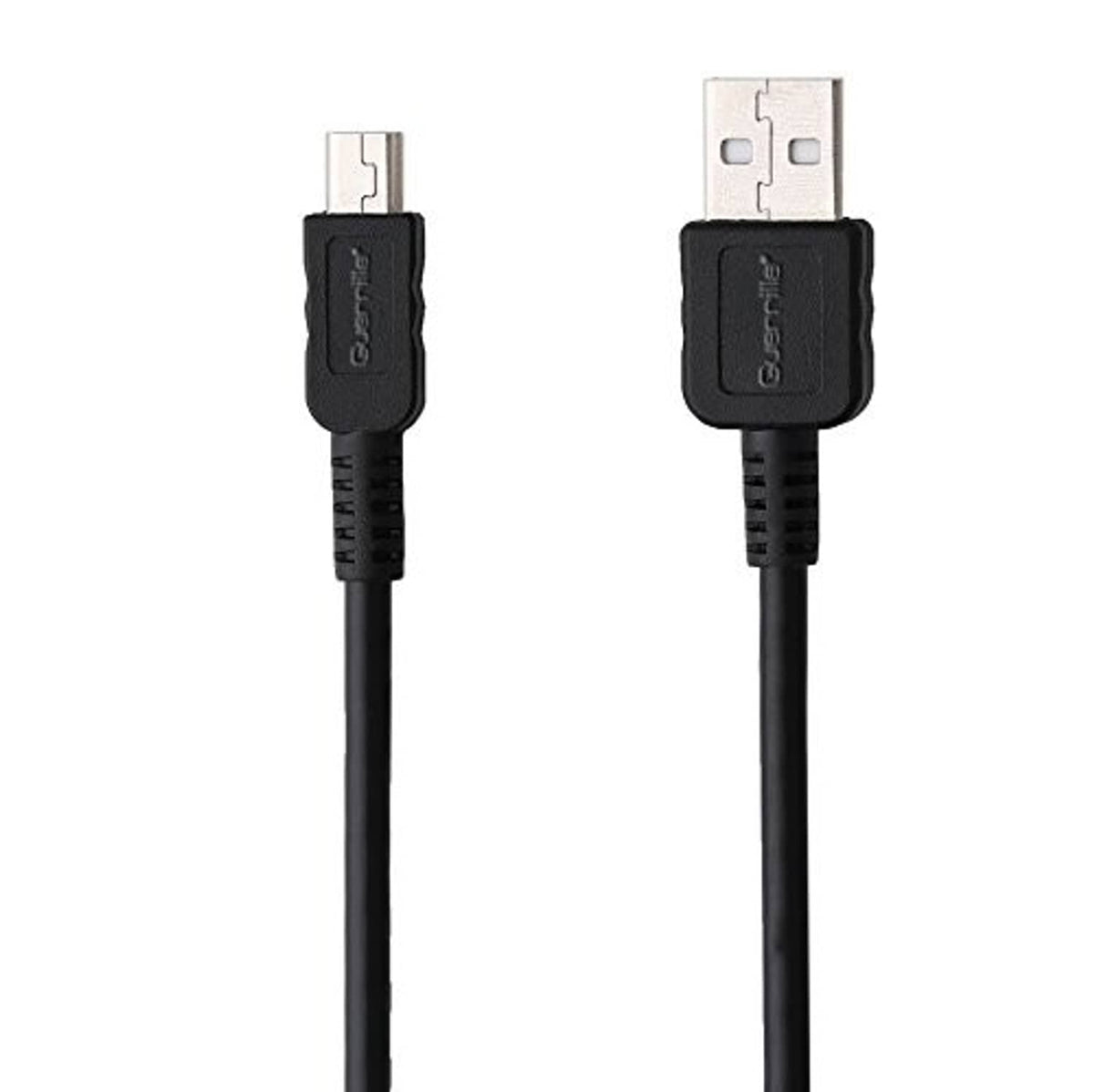 Black USB cable with Type A connector and mini-B plug, molded strain relief.
