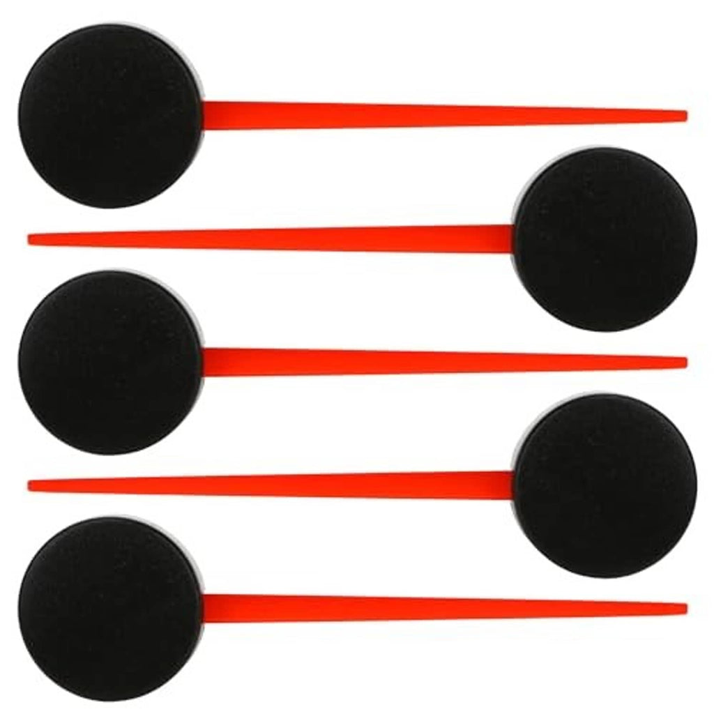 Speedometer needles with black round caps and red pointer shafts (4-piece view).