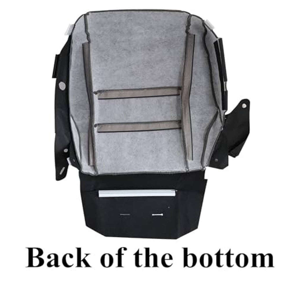 Seat bottom replacement cover underside with gray backing and black base sections