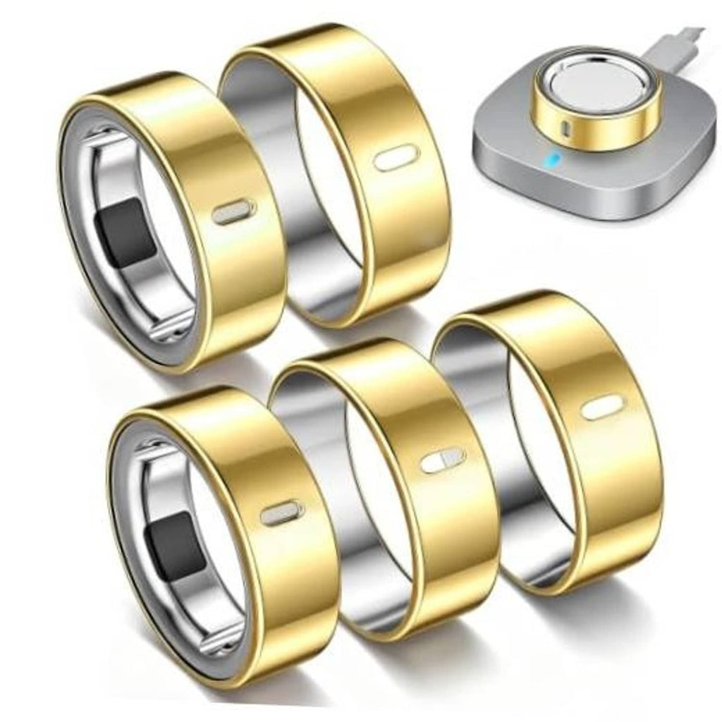 Gold TPU ring cover set, five slim open bands with port cutout