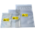 Anti-static ESD bags set, mixed sizes, clear plastic with yellow caution label