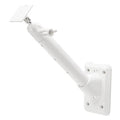 White universal solar panel wall mount bracket with cable adapter and wall plate