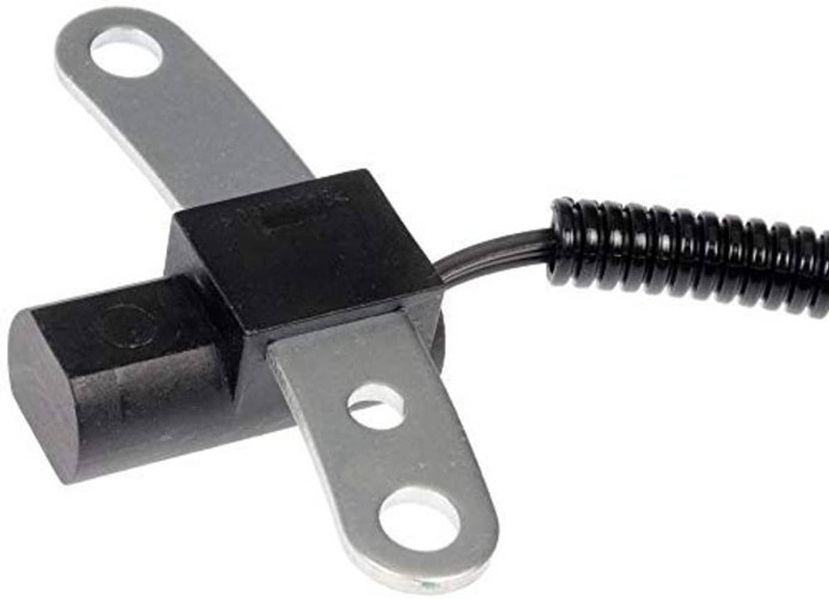 Crankshaft position sensor with silver mounting plates and black sensor housing