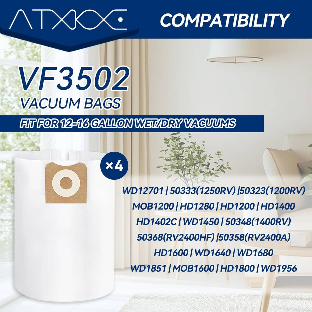 Four vacuum filter cartridges, pleated white with brown inlet paper and black end rings