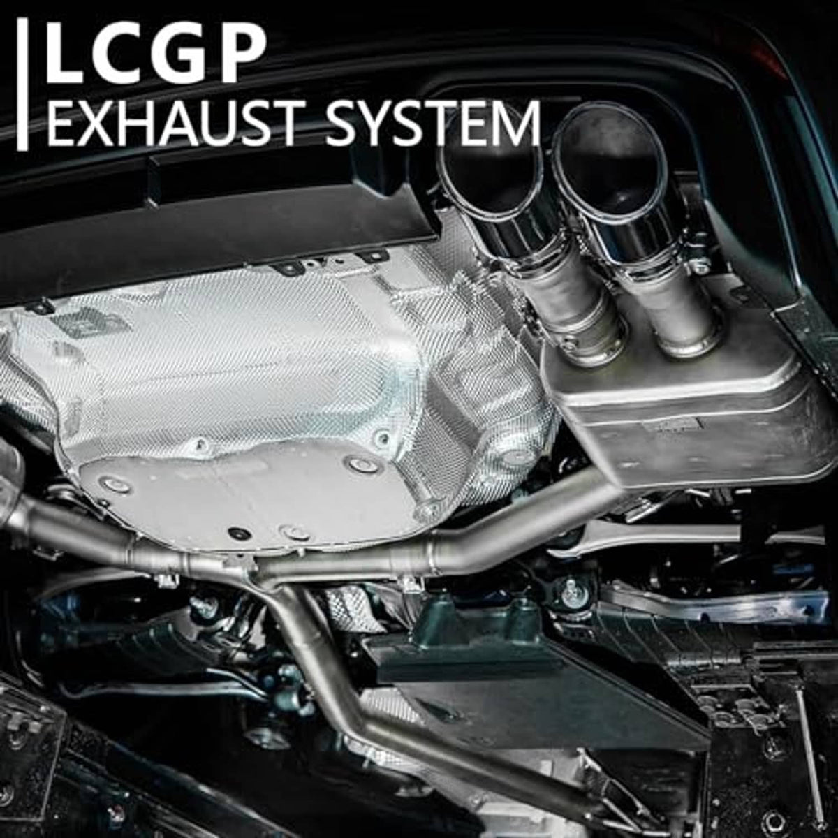 Stainless exhaust pipe section with smooth tube, part of exhaust system