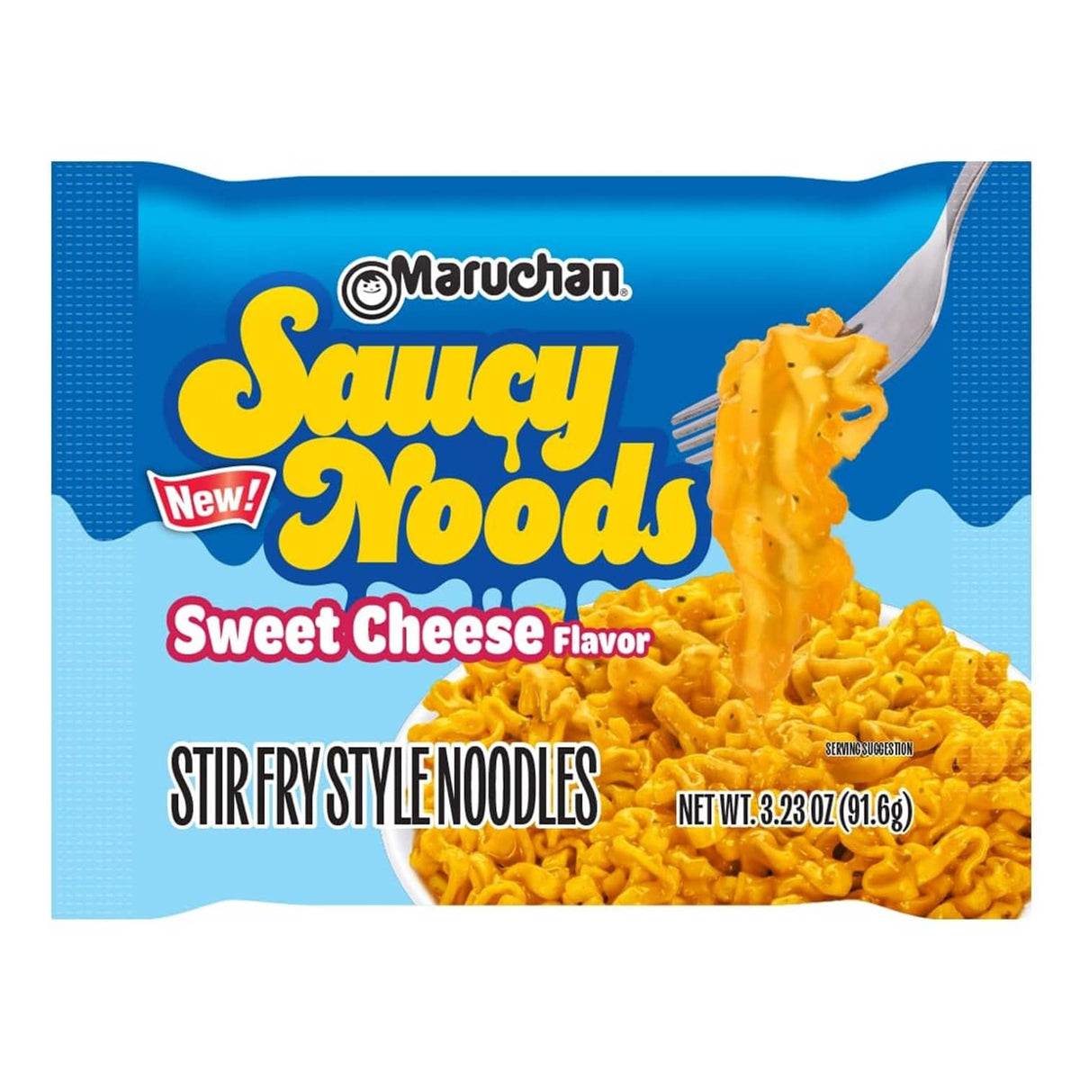 Maruchan Saucy Noods Sweet Cheese flavor stir-fry style noodle packet