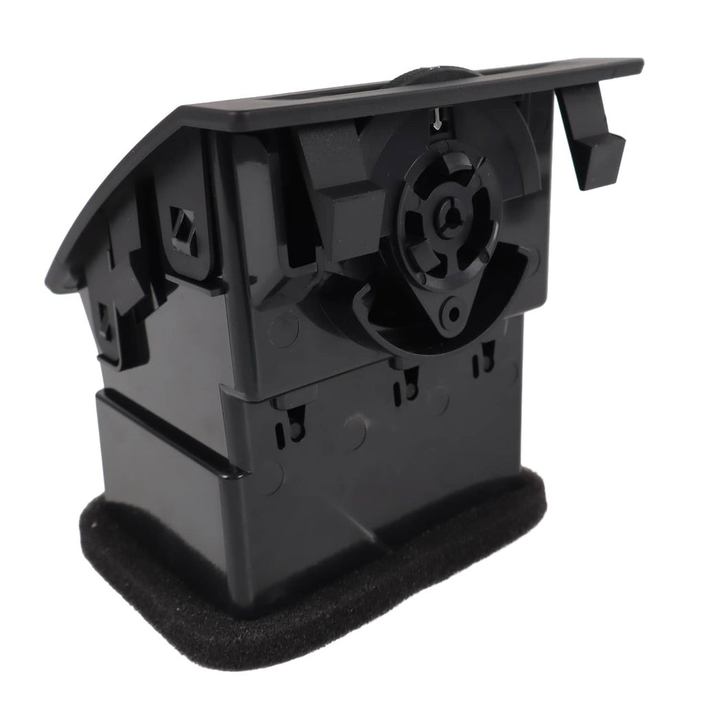 Black A/C vent insert with mounting tabs and circular fan insert, foam-backed