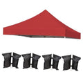 Red 10x10 pop-up canopy replacement top cover with peaked roof and side panels