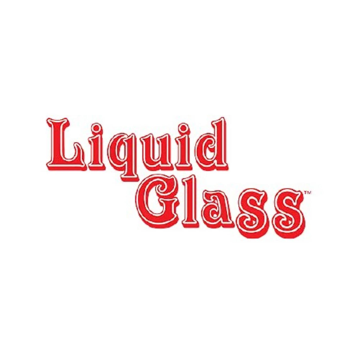Liquid Glass brand logo in red lettering.