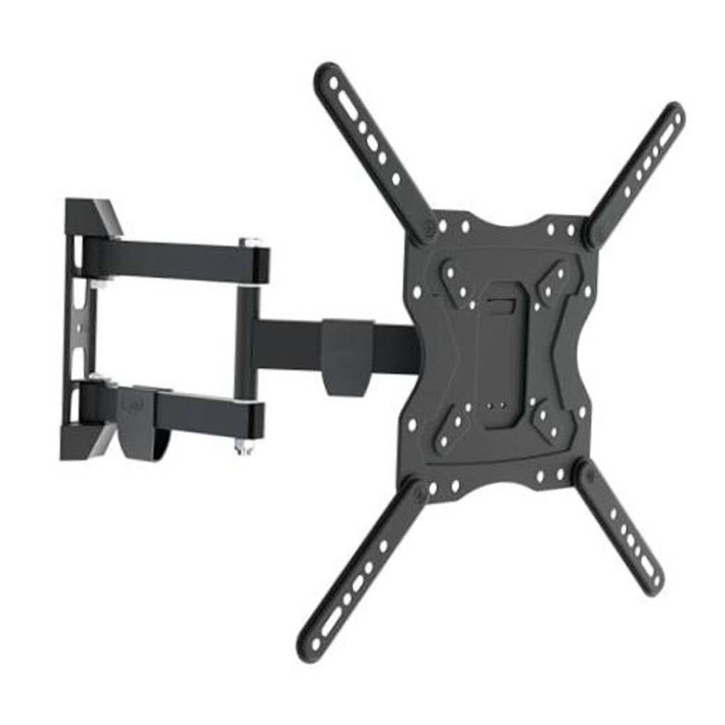 Full-motion TV wall mount bracket in black with four VESA arms and mounting plate