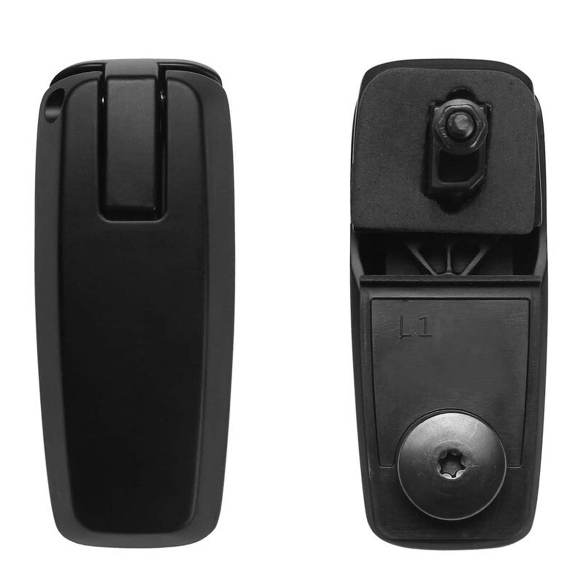 Black liftgate window hatch hinge pair, side and back mounting details
