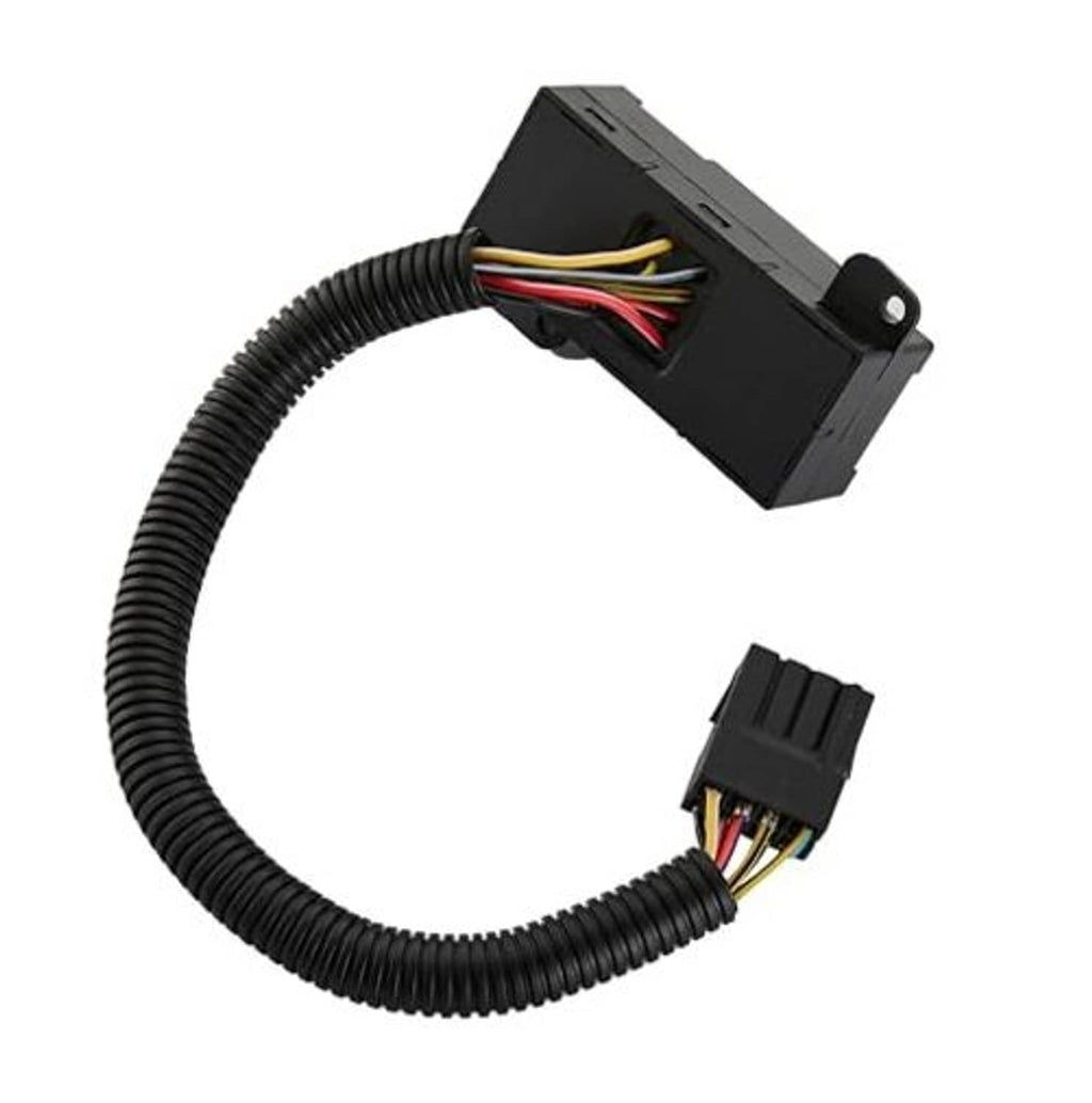 Black power seat tilt switch with ribbed wiring harness and open connector