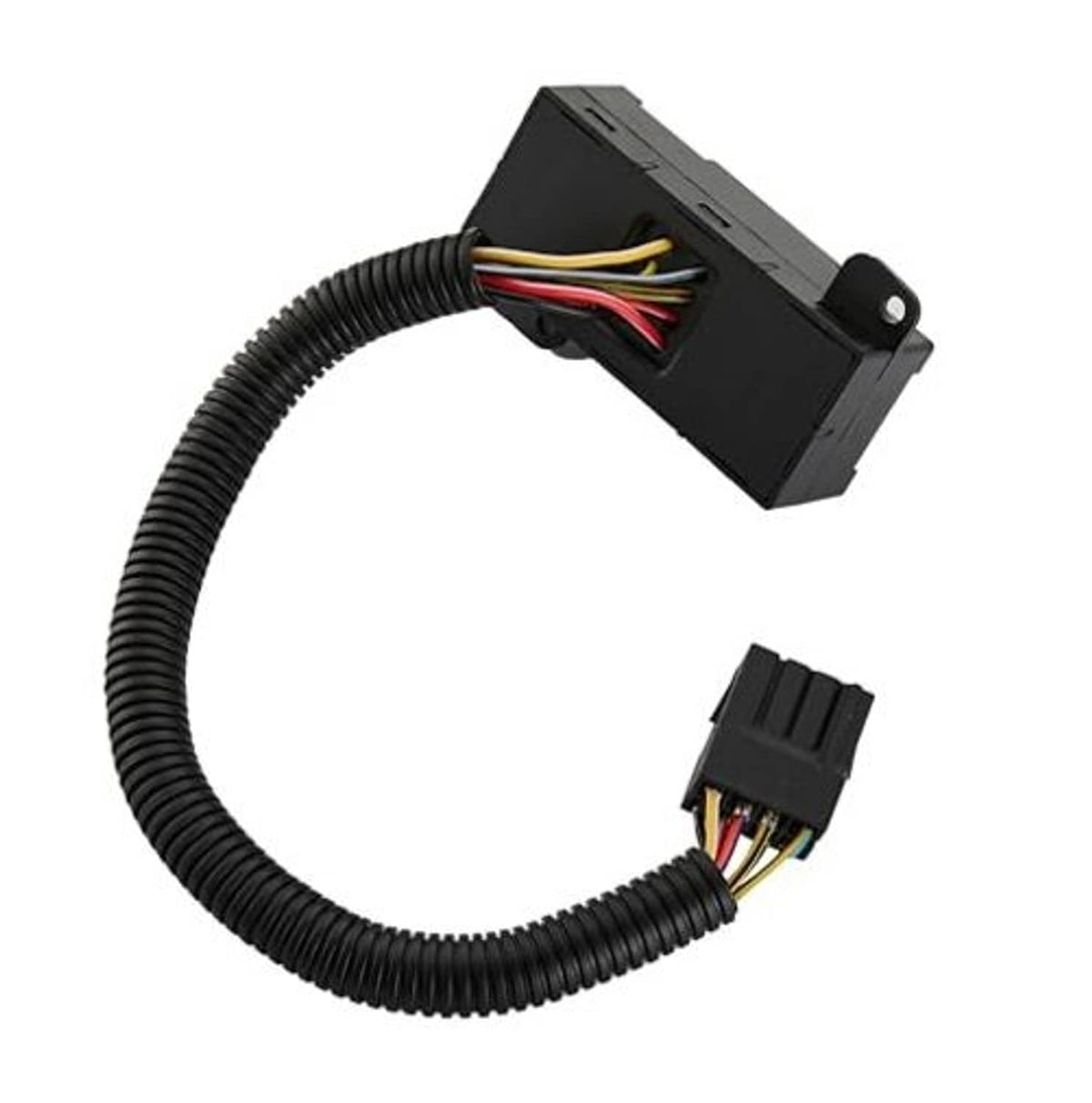 Black power seat tilt switch with ribbed wiring harness and open connector