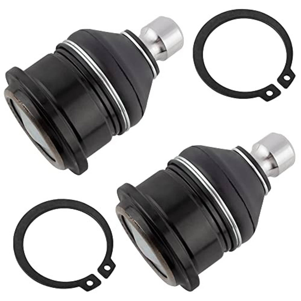Front upper ball joint pair, black rubber boots with silver studs and two seal rings