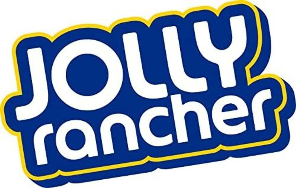 Jolly Rancher logo on blue and yellow label