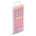 Blush pink retractable gel pen set of 6, fine point 0.7 mm, smooth ink