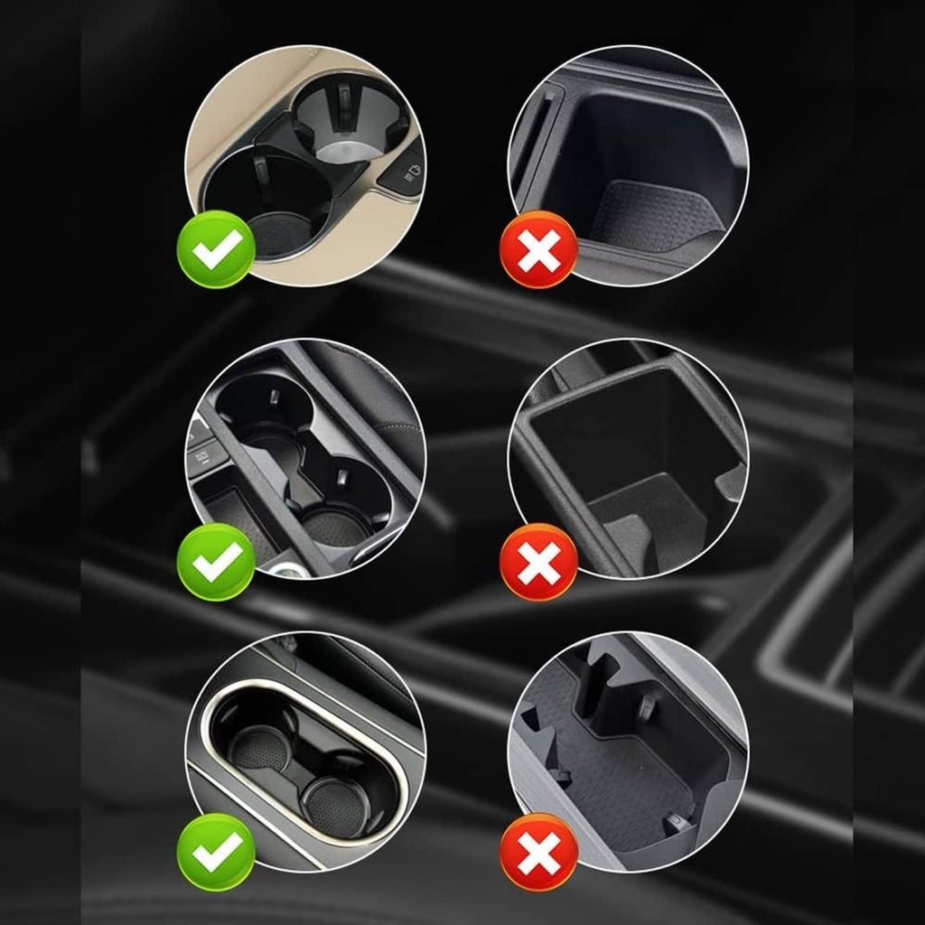 Car phone mount placement guide showing compatible supported mounting areas with check marks