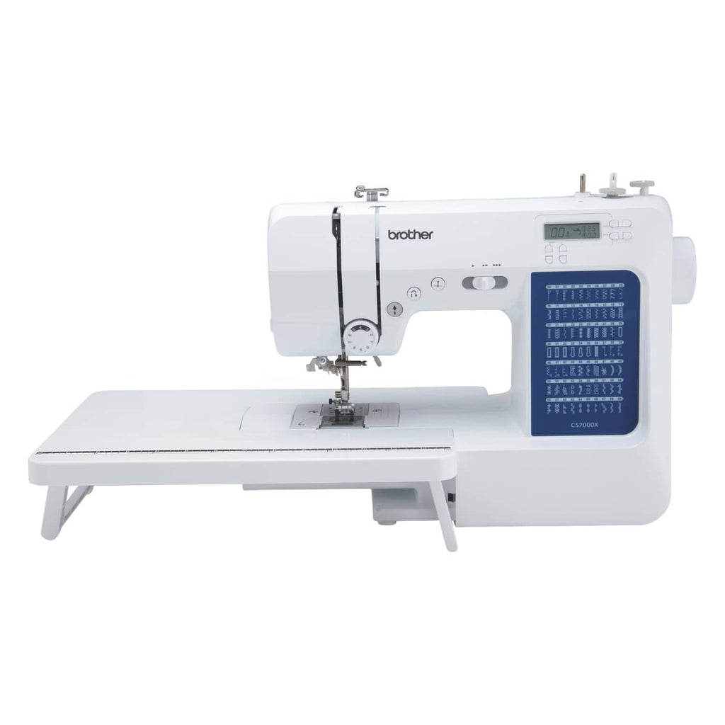 White Brother sewing and quilting machine with blue stitch selection panel