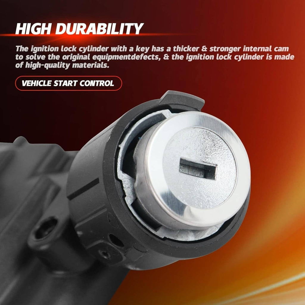 Ignition lock cylinder with metal key cylinder face and black housing