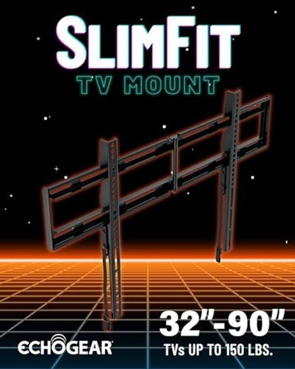 Universal fixed TV wall mount for 32–90 in TVs, up to 150 lb, black