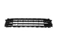 Front lower bumper grille, black plastic with horizontal slats and grid openings