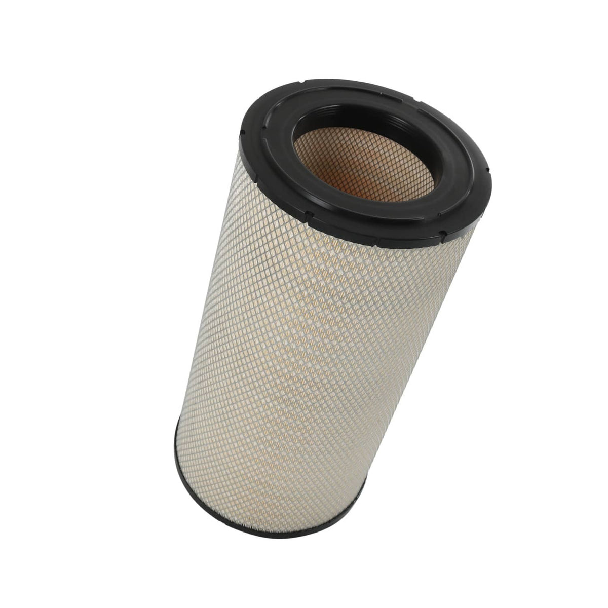 Engine air filter cartridge with open top gasket ring and pleated mesh filter