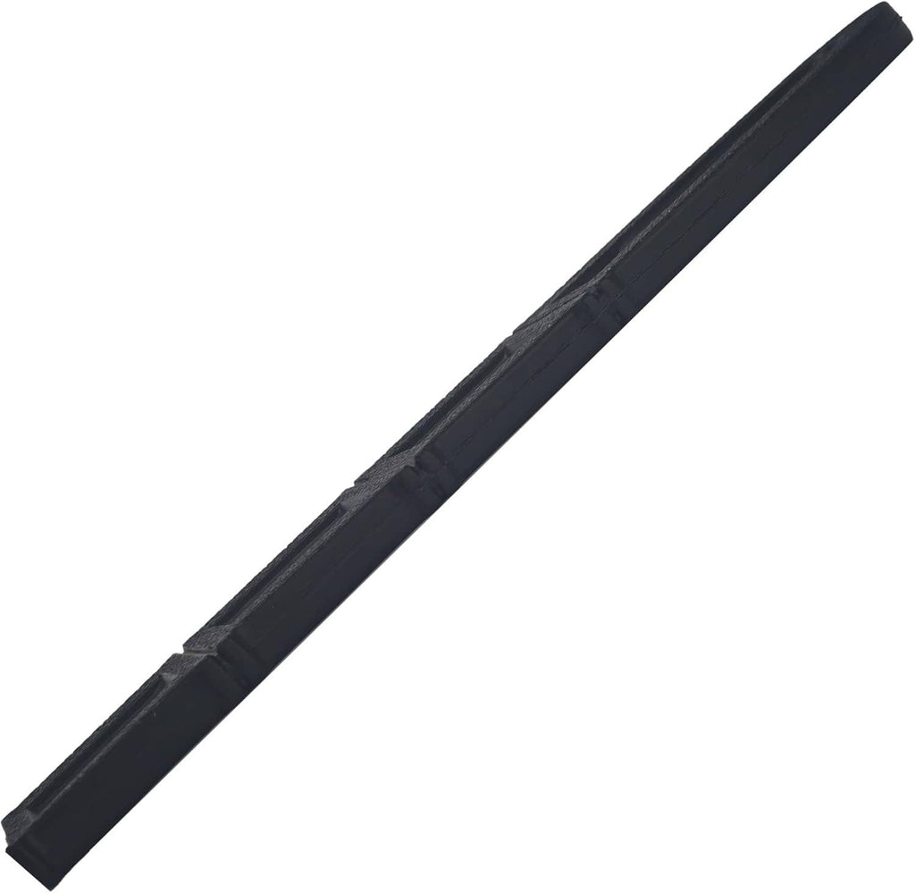 Black chainsaw bar scabbard cover, long strap-style protective sheath