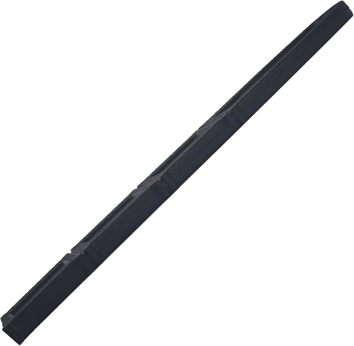 Black chainsaw bar scabbard cover, long strap-style protective sheath