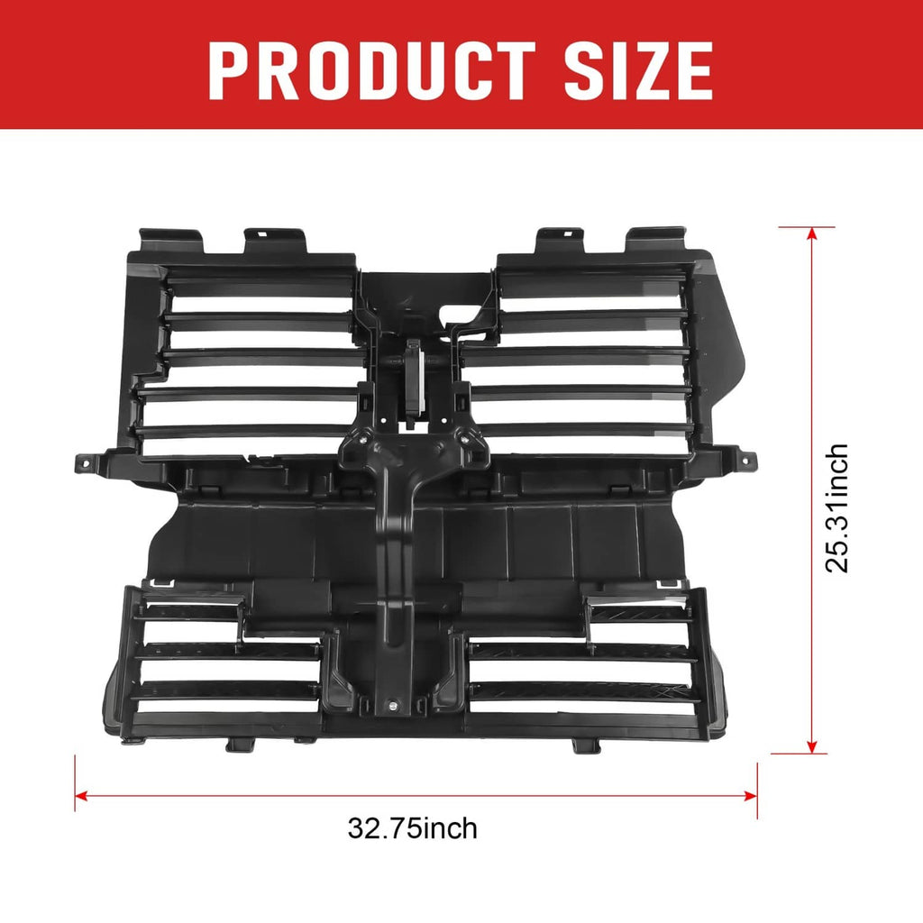 Active grille shutter motor assembly, black dual shutter louvers with mounting brackets