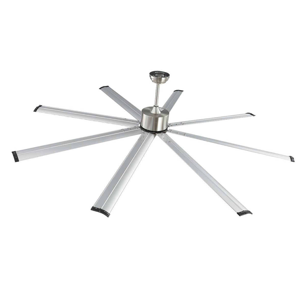 Uimoso nickel aluminum ceiling fan with eight blades, no light fixture shown