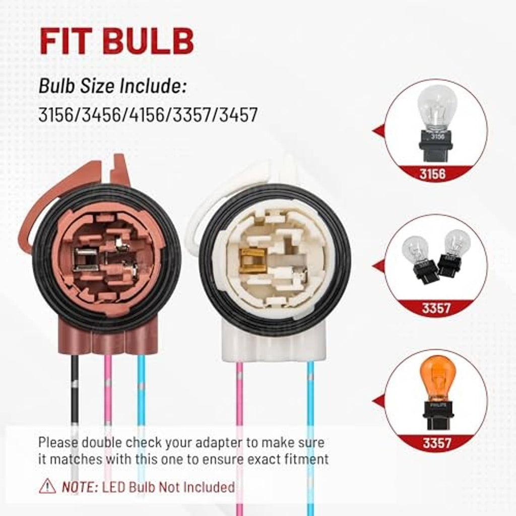 LED bulb socket connector pair with brown and white housings and wired leads